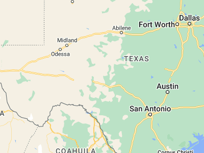 Map showing location of Eldorado (30.86017, -100.60093)