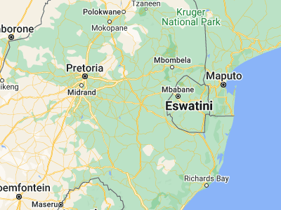 Map showing location of Ermelo (-26.53333, 29.98333)