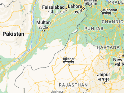 Map showing location of Fort Abbās (29.1925, 72.85361)