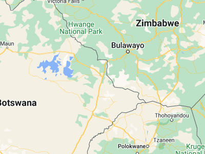 Map showing location of Francistown (-21.16995, 27.50788)