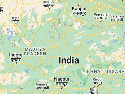 Map showing location of Garhākotā (23.76667, 79.15)