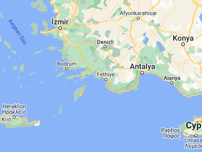 Map showing location of Göcek (36.75818, 28.92816)