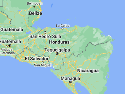 Map showing location of Guaimaca (14.53333, -86.81667)