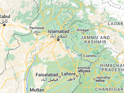 Map showing location of Gūjar Khān (33.25579, 73.30255)