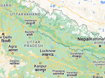 Map showing location of Gulariyā (28.23333, 81.33333)