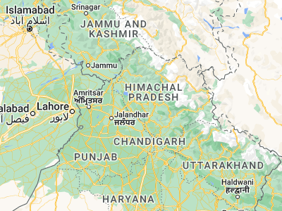 Map showing location of Hamīrpur (31.68411, 76.52506)