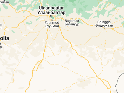 Map showing location of Haraat (46.41667, 107.65)