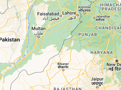 Map showing location of Haru Zbad (29.61333, 73.13889)