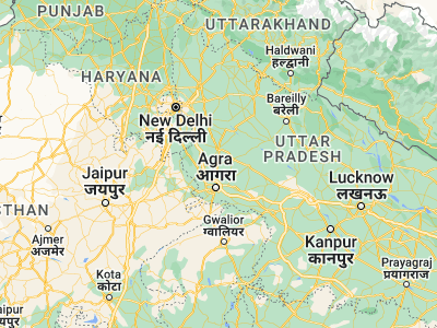 Map showing location of Hāthras (27.59621, 78.05237)