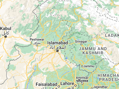 Map showing location of Haveliān (34.0536, 73.16571)