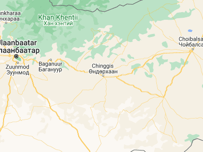 Map showing location of Herlen (47.3, 110.56667)