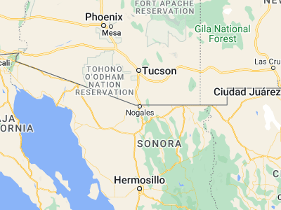 Map showing location of Heroica Nogales (31.30862, -110.94217)
