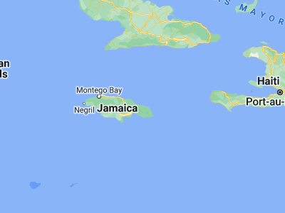 Map showing location of Hope Bay (18.20195, -76.56288)