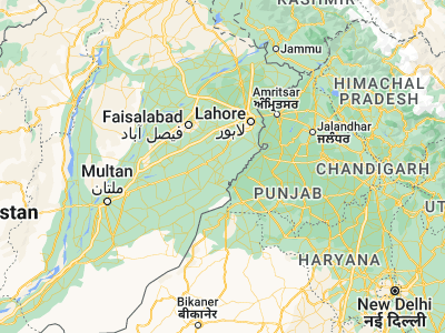 Map showing location of Hujra (30.74179, 73.82358)