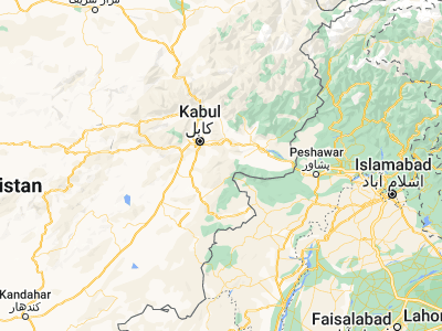 Map showing location of Ḩukūmatī Azrah (34.17355, 69.64573)