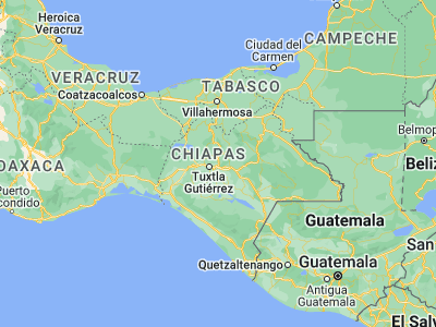 Map showing location of Ixtapa (16.80376, -92.90576)