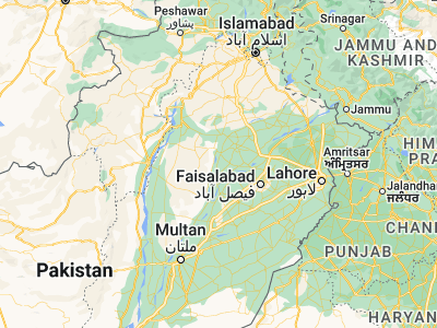 Map showing location of Jahāniān Shāh (31.80552, 72.27711)