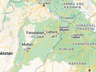 Map showing location of Jarānwāla (31.33333, 73.43333)