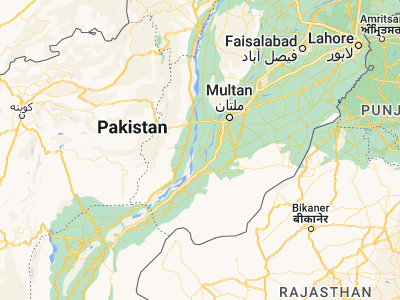 Map showing location of Jatoi Shimāli (29.51654, 70.85032)