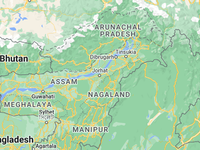 Map showing location of Jorhāt (26.75751, 94.20306)