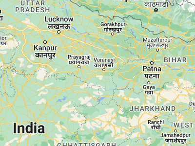 Map showing location of Kachhwā (25.20651, 82.71543)