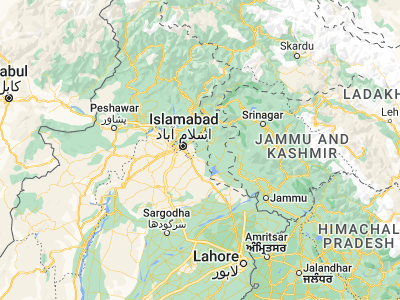 Map showing location of Kahūta (33.5913, 73.38676)