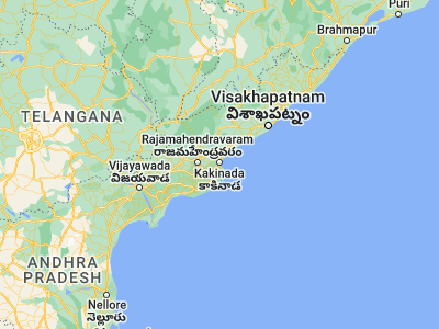 Map showing location of Kākināda (16.93333, 82.21667)