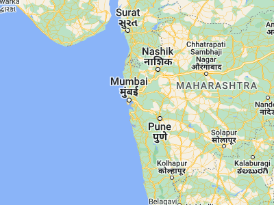 Map showing location of Kālundri (18.98333, 73.13333)