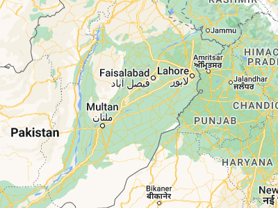 Map showing location of Kamālia (30.73333, 72.65)