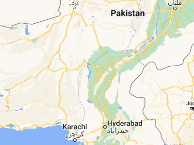 Map showing location of Kambar (27.58676, 68.00103)