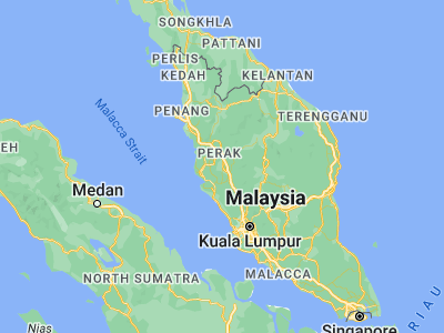 Map showing location of Kampar (4.3, 101.15)