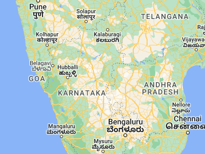 Map showing location of Kampli (15.4, 76.61667)