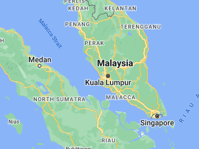 Map showing location of Kampong Dungun (3.21667, 101.31667)