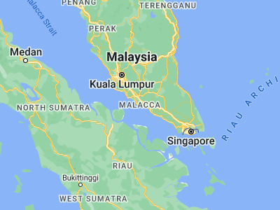 Map showing location of Kampung Bukit Baharu (2.2152, 102.2851)