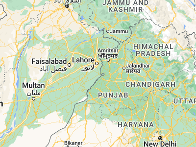 Map showing location of Kasūr (31.11556, 74.44667)