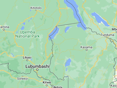 Map showing location of Kawambwa (-9.7915, 29.07913)