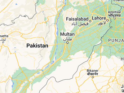 Map showing location of Khāngarh (29.9173, 71.16184)