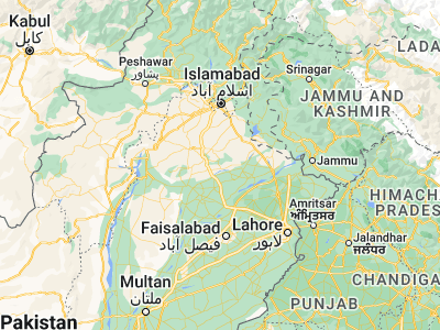 Map showing location of Khewra (32.64793, 73.01058)