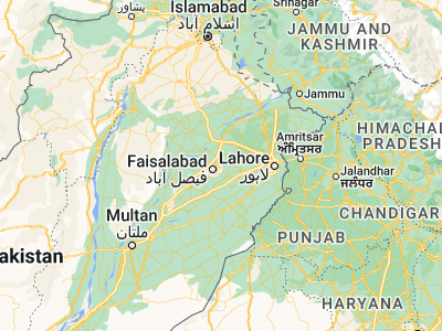 Map showing location of Khurriānwāla (31.50056, 73.26667)