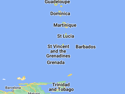 Map showing location of Kingstown (13.15872, -61.22475)