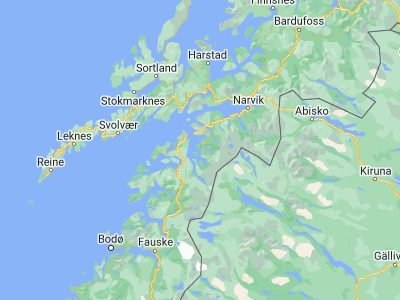 Map showing location of Kjøpsvik (68.09696, 16.37416)