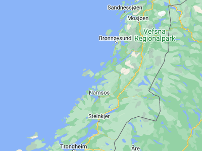 Map showing location of Kolvereid (64.86549, 11.60465)