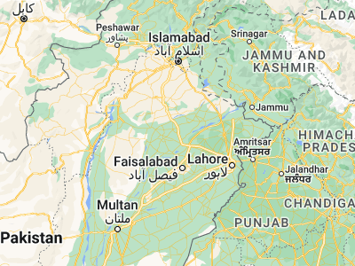 Map showing location of Kot Mūmin (32.18954, 73.02798)