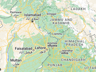 Map showing location of Kotli Lohārān (32.5883, 74.49321)