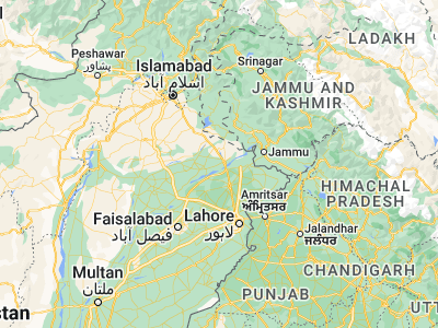 Map showing location of Kunjāh (32.52848, 73.97368)