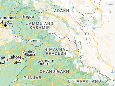 Map showing location of Kyelang (32.5717, 77.02448)