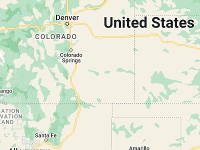 Map showing location of La Junta (37.98501, -103.54383)