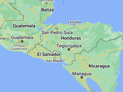 Map showing location of La Paz (14.31667, -87.68333)