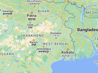 Map showing location of Lakhyābād (23.66667, 86.66667)