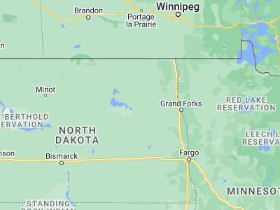 Map showing location of Lakota (48.04278, -98.33621)